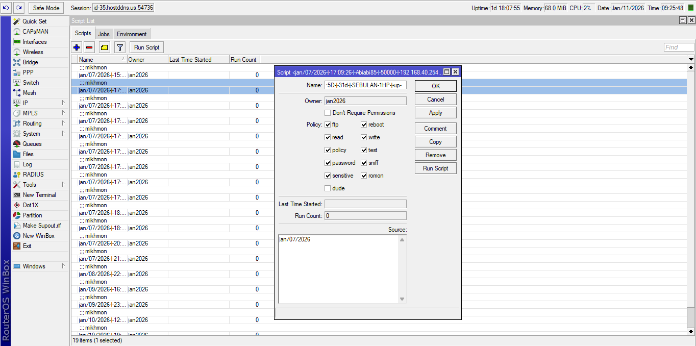 Tampilan waktu Ros.6 Routerboard Mikrotik